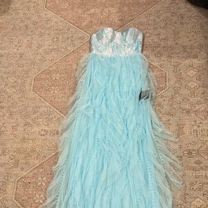 Lulu's Strapless Light Blue Dress